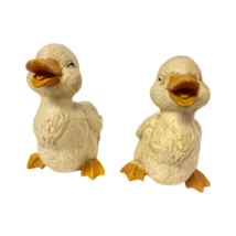 Vintage Ceramic Yellow Smiling Duck Figurines Set Of 2 - £7.86 GBP