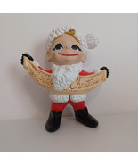 Elf in Santa Suit 1970s Hand Painted 10&quot; Ceramic Atlantic Mold Merry Chr... - $46.24 CAD