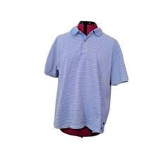 Gap Polo Shirt Blue Men Striped Side Split Size XL Short Sleeves Classic... - $16.48