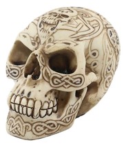 Ossuary Mayan Bone Cream Death Warrior Tribal Tattoo Skull Skeleton Figurine 4&quot;H - £16.51 GBP
