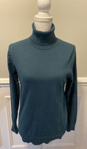 Tommy Hilfiger Women’s Green Cotton Blend Turtleneck Sweater Green Size M - £19.46 GBP