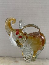 Vintage Venetian Art Glass Elephant Figurine Silver Foil Original Sticker Murano - £39.04 GBP