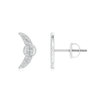 ANGARA 0.13 Ct Lab-Grown Twin-Row Diamond Crescent Moon Stud Earring in 14K Gold - $593.10