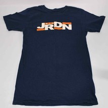 Vintage Air Jordan T-shirt Small AIR JRDN Tee Navy Blue / Orange Mens 0222! - £17.50 GBP