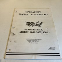 Grasshopper Operator&#39;s Manual &amp; Parts List Lift Deck Mower Model 9048 90... - $9.90