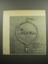 1955 Albert Weiss Nob Hill Rhinestone Necklace Advertisement - $18.49