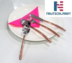 Al-Nurayn Stainless Steel &amp; Copper Cutlery Dinning  Table Set 4 By NauticalMart - £77.84 GBP
