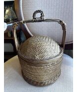 Vintage CHINESE ASIAN WEDDING BASKET WOVEN RATTAN BAMBOO CANE - $29.00
