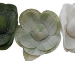Midwest Green Flower Fabric Clip Ornaments Set of 3 - £7.85 GBP