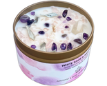 White Sage Smudge Candle with Rose Quartz, Amethyst Crystals, lavender - $35.29