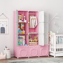 Kids Closet Baby Wardrobe Dresser For Kids Bedroom Nursery Armoire Clothes Hangi - £113.22 GBP
