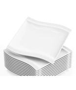 MALACASA 10.25&quot; Series Flora Porcelain Dinner Plates, WHITE (SET OF 6) - £19.46 GBP