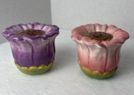 Vanson Porcelain Flower Salt And Pepper Shakers Vintage  - £7.25 GBP