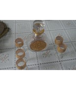 Gorgeous Vintage Gold &amp; Crystal Cordial Set, Birds in Nature - $150.00