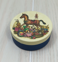 Mini metal tin round rocking horse toys Potpourri Press USA made - $6.85