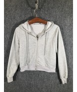 Hoodie/Sweatshirt Womens Size Small Gray Full Zip Long Sleeve - £8.76 GBP