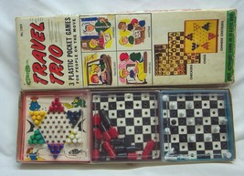 Vintage Travel Trio 3 Plastic Pocket Games GAME Set 1960&#39;s Travel Games ... - $14.85
