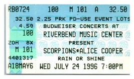 Alice Cooper Il Scorpions Concerto Ticket Stub Luglio 24 1996 Cincinnati Ohio - $39.83