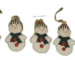 Vintage Lot of 5 Christmas Ornaments Snowmen Fabric Plush - $10.00