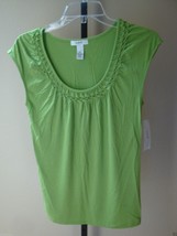 New Alfani Intimates Women&#39;s Modal Blend Pajama Lounge Sleep Top Green S - £10.07 GBP