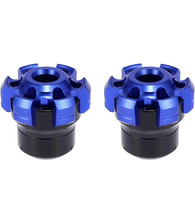 Pair Motorcycle Wheel Front Fork Frame Sliders Protection with Wrench Blue - £9.92 GBP