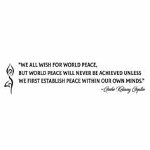 Yoga Quote Wall Decal-We All Wish for World Peace-Custom Color-Custom Size-Remov - £80.38 GBP