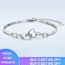Charms Genuine Tibetan Silver 925 Bracelets Bangles for Women Valentine&#39;s Days G - £12.42 GBP