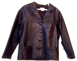 Bridgewater Black 100% Leather Short Jacket Size 10 - £46.61 GBP