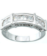 1.00 CT Carat Sterling Silver Platinum Finish Princess Cut Wedding Band ... - $56.26