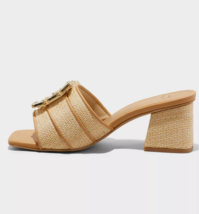 A New Day Sandales À Talons Blocs En Raffia Beige Kathleen 6 - $19.98