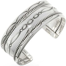 Navajo Sterling Silver Bracelet Stamped Southwest Designs Twist Rope Cuff s7-8.5 - £220.79 GBP+