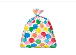 Jumbo Plastic Gift Bag Birthday Colorful Balloons w/Card 36 x 44 - $3.95