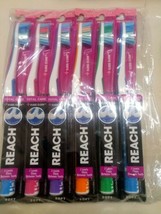 LOT 6 Professional Reach Total Care Floss Clean Toothbrush Soft Blue Pink Green - $17.99