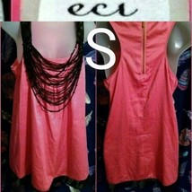 ECI New York Beaded necklace silky dress top Size 6 (Small) - £13.29 GBP
