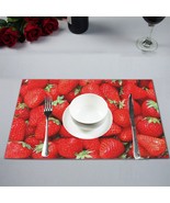 (Set of 4) 12&quot; x 18&quot; Strawberries Plate Place Mat - $33.95 CAD