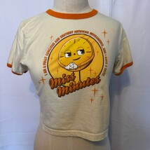 Marvel Loki Miss Minutes Ringer Tee Juniors Sz M Orange Trim Cropped Ret... - $24.95