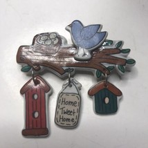 Vintage Bird House Brooch Articulated  Home Tweet Home  - £14.89 GBP