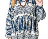 Velzera Paisley V-Neck Mini Dress Blue - $30.00