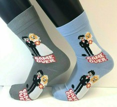 2 PAIRS Foozys Men&#39;s Socks GAME OVER Bride Groom Marriage, NEW Free Ship... - £7.06 GBP