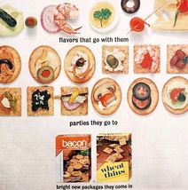 1963 Nabisco Wheat Thins Crackers Bacon Flavor Advertisement Snacks DWII13 - $29.99