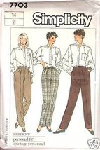 Simplicity 7703 Misses' Proportioned Pants Size 14 cut pattern - $1.50