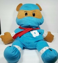 Ninja Bear Blue Large Stuffed Animal Plush Giant Toy Factory 30&quot; Red Belt  - £39.55 GBP