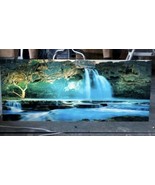 Large Light Box Vintage Wall Picture Nature Sound Waterfall Mirror Display - $395.99