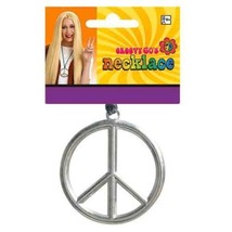 Peace Sign Medallion Necklace Groovy 60s Hippie Costume - £2.99 GBP