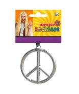 Peace Sign Medallion Necklace Groovy 60s Hippie Costume - £2.97 GBP