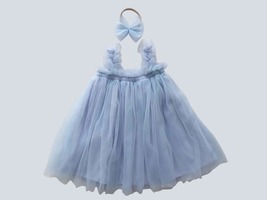 Baby Blue Tulle Dress, Flower Girl dress, Tutu Girls Dress, Birthday Tut... - £11.95 GBP