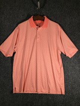 PGA Tour Polo Golf Shirt Mens XL Salmon Color Diamond Stretch Summer Outdoor - £11.72 GBP