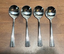 Reed &amp; Barton Stainless Flatware BROOKSHIRE Set of 4 Round Bowl Soup Spoons - $20.00