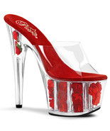 PLEASER ADORE-701FL Women&#39;s 7&quot; Heel Platform Flower-Filled Slide Shoes - €56,61 EUR