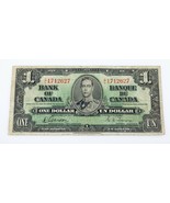 1937 Bank Von Canada Ein Dollar Banknote (F) Fein Zustand Pick #58b - $300.15 CAD